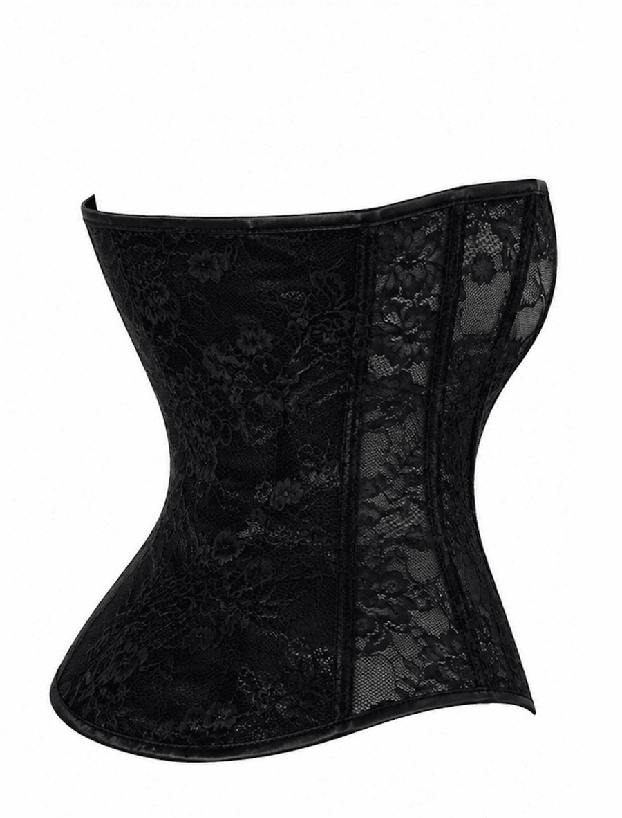 Corset dentelle et Powerwetlook F406 One More Kiss – vue 6 | Voyage Sensuel