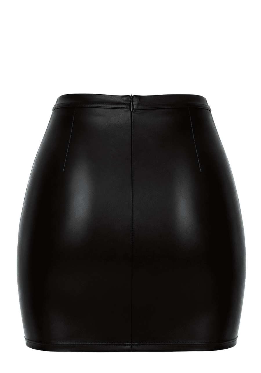 Mini jupe noire Powerwetlook F407 Dark Affair – vue 6 | Voyage Sensuel