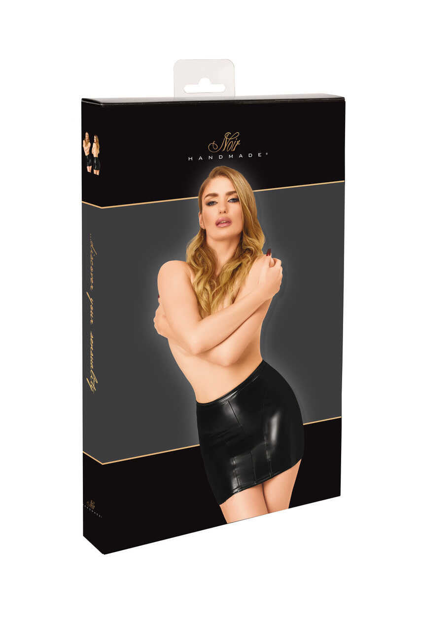 Mini jupe noire Powerwetlook F407 Dark Affair – vue 7 | Voyage Sensuel