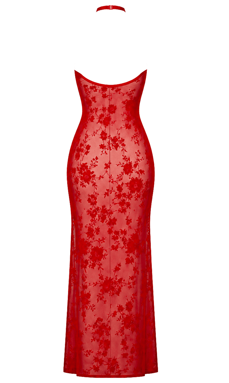 Robe longue rouge à fente et dos nu Plaything – Noir Handmade – vue 7 | Voyage Sensuel