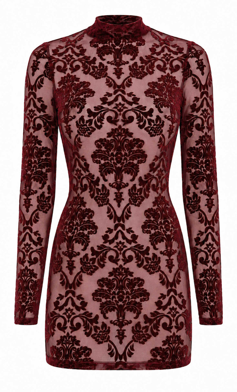 Mini-robe bordeaux à dos nu Masquerade – Noir Handmade – vue 6 | Voyage Sensuel