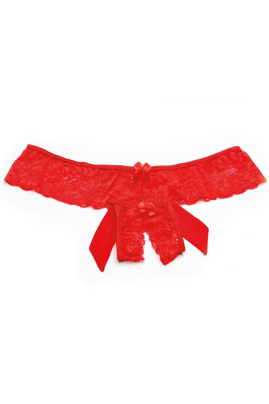 Tanga string rouge en dentelle avec noeud arrière – Shirley of Hollywood | Voyage Sensuel