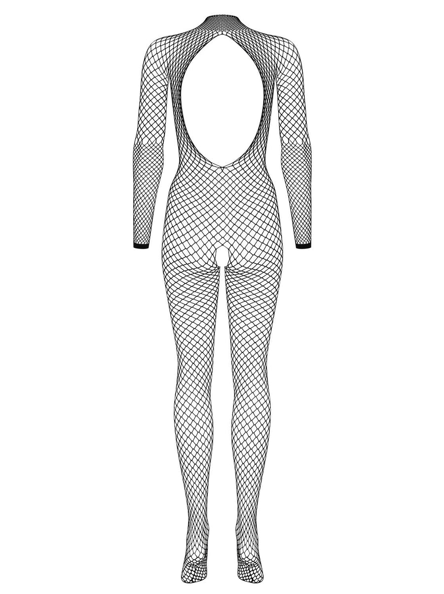 Neïla - Bodystocking résille dentelle ouvert noir | Voyage Sensuel