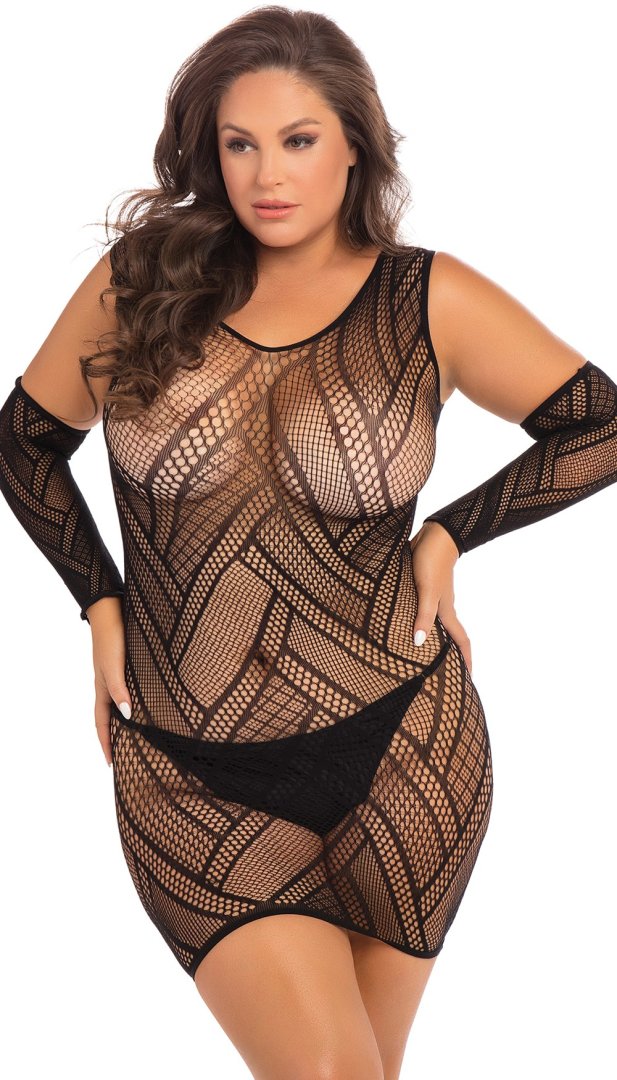 Robe avec mitaines grande taille – René Rofé | Voyage Sensuel