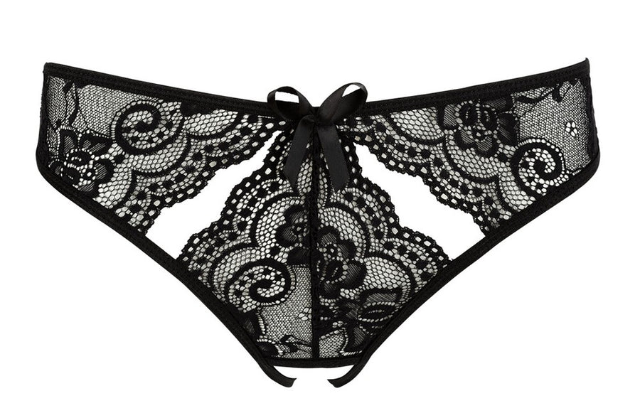 Culotte noire ouverte à l'entrejambe – Cotelli Lingerie | Voyage Sensuel