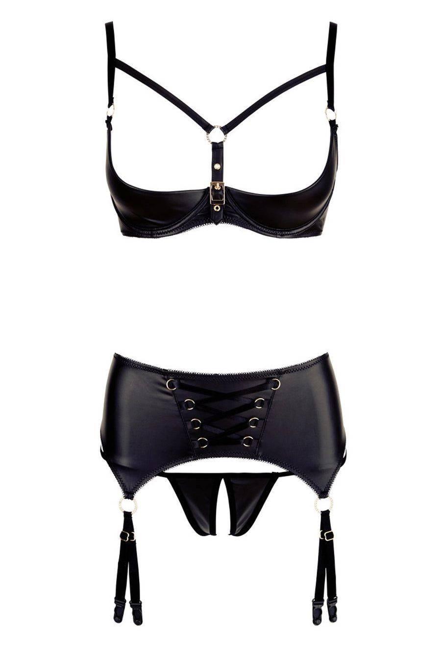 Ensemble noir trois pièces – Cotelli Lingerie | Voyage Sensuel