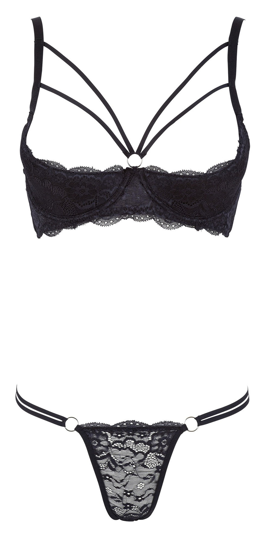 Ensemble soutien-gorge demi seins a armatures et string – Cotelli Lingerie | Voyage Sensuel
