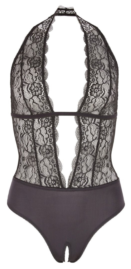 Body en dentelle noire, ouvert à l'entrejambe – Cotelli Lingerie | Voyage Sensuel