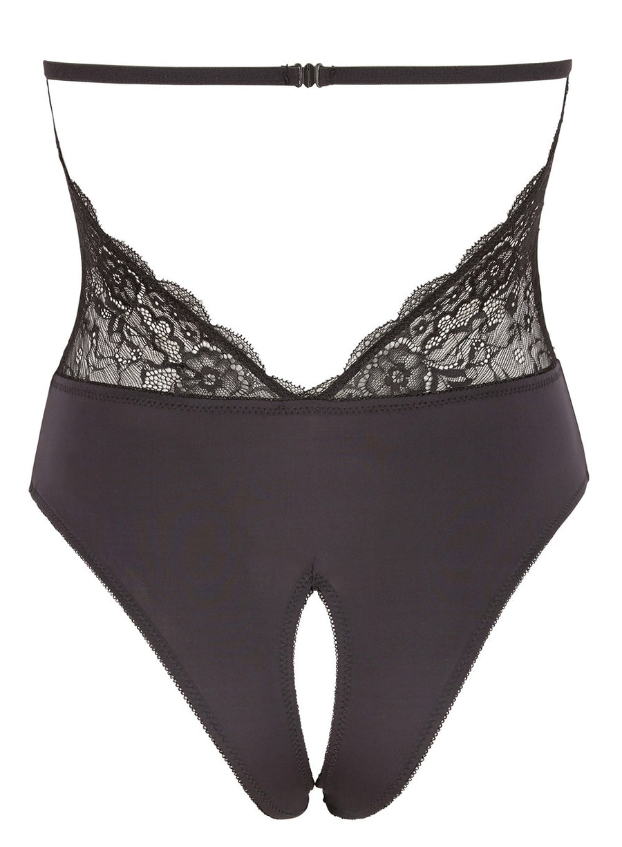 Body en dentelle noire, ouvert à l'entrejambe – Cotelli Lingerie | Voyage Sensuel