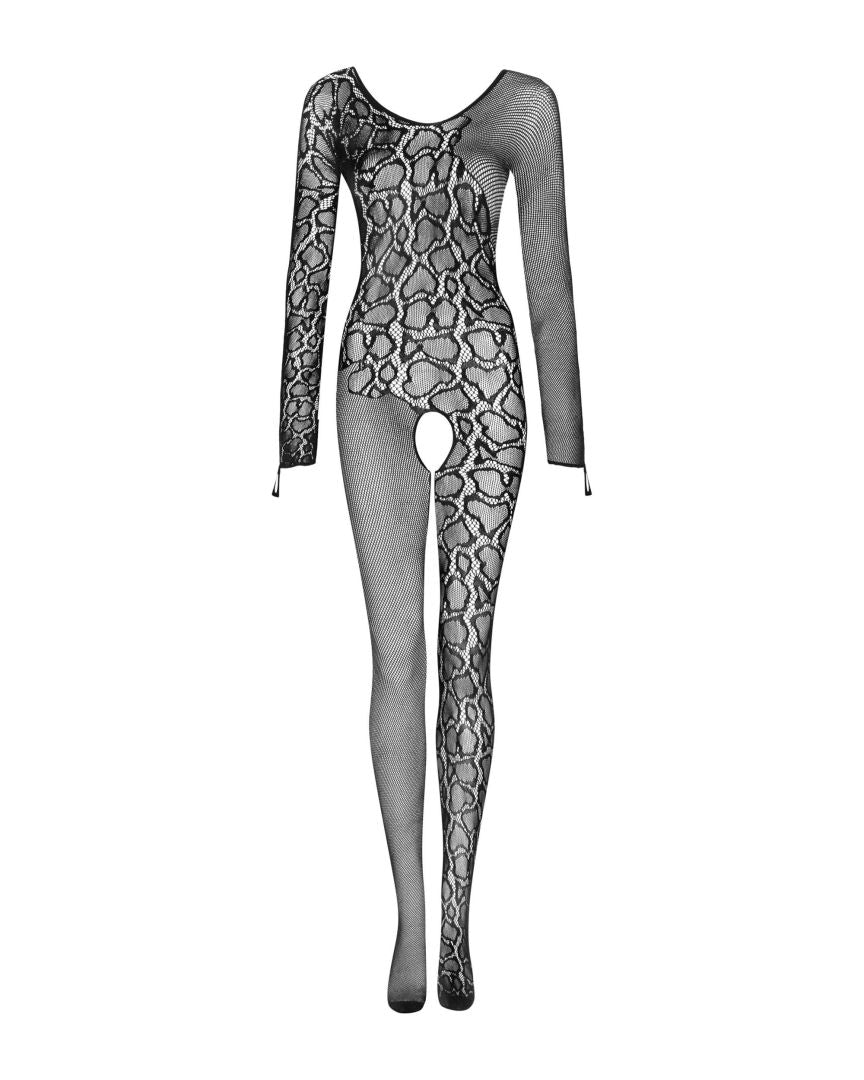 Mila - Bodystocking résille ouvert dos croisé | Voyage Sensuel