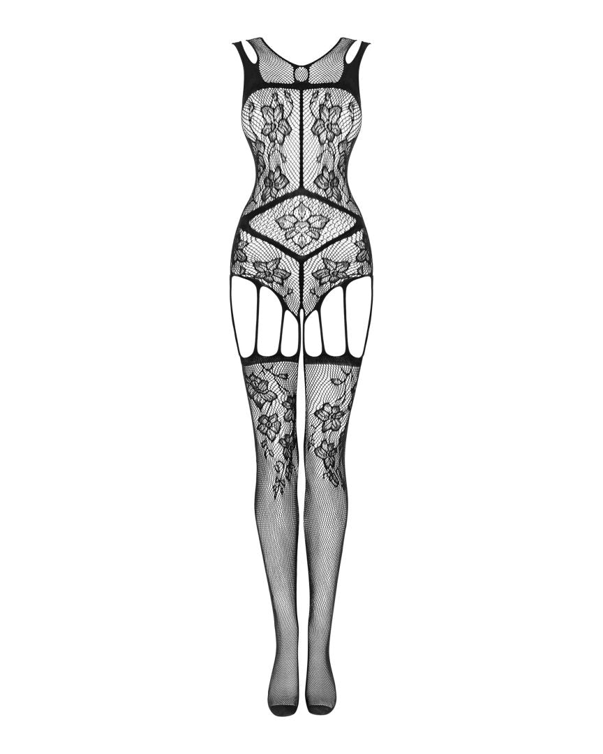 Camilia - Bodystocking résille ouverte échancré | Voyage Sensuel