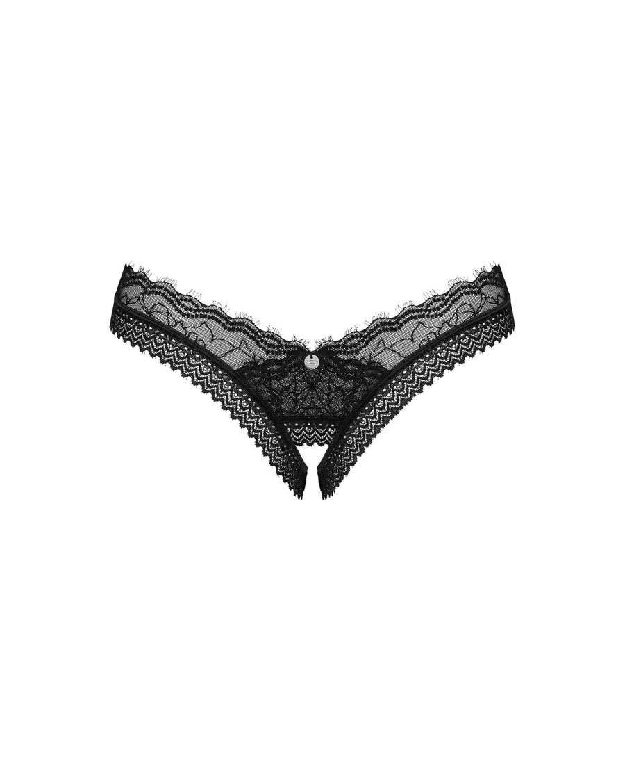 Medilla string ouvert - Noir | Voyage Sensuel