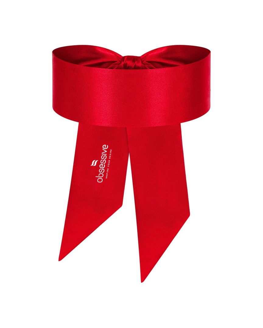 Bandeau doux en tissu brillant – Rouge – Obsessive – vue 6 | Voyage Sensuel