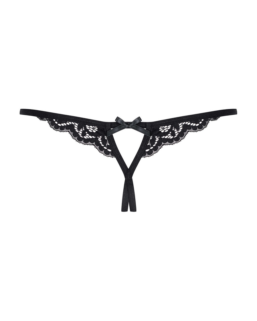 Short sexy en dentelle ouvert – Noir – Obsessive | Voyage Sensuel