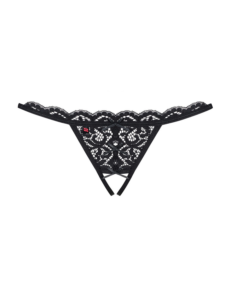 Short sexy en dentelle ouvert – Noir – Obsessive | Voyage Sensuel