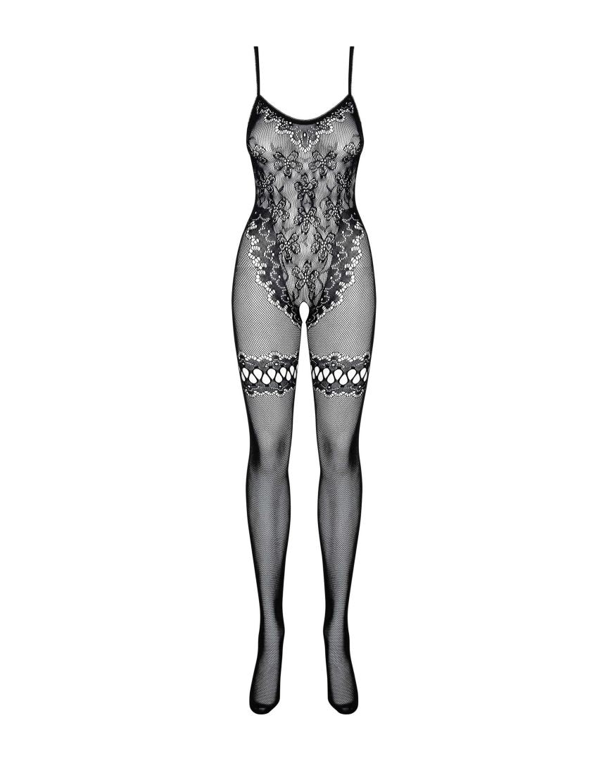 Lyana - Bodystocking résille ouvert sensuel noir | Voyage Sensuel