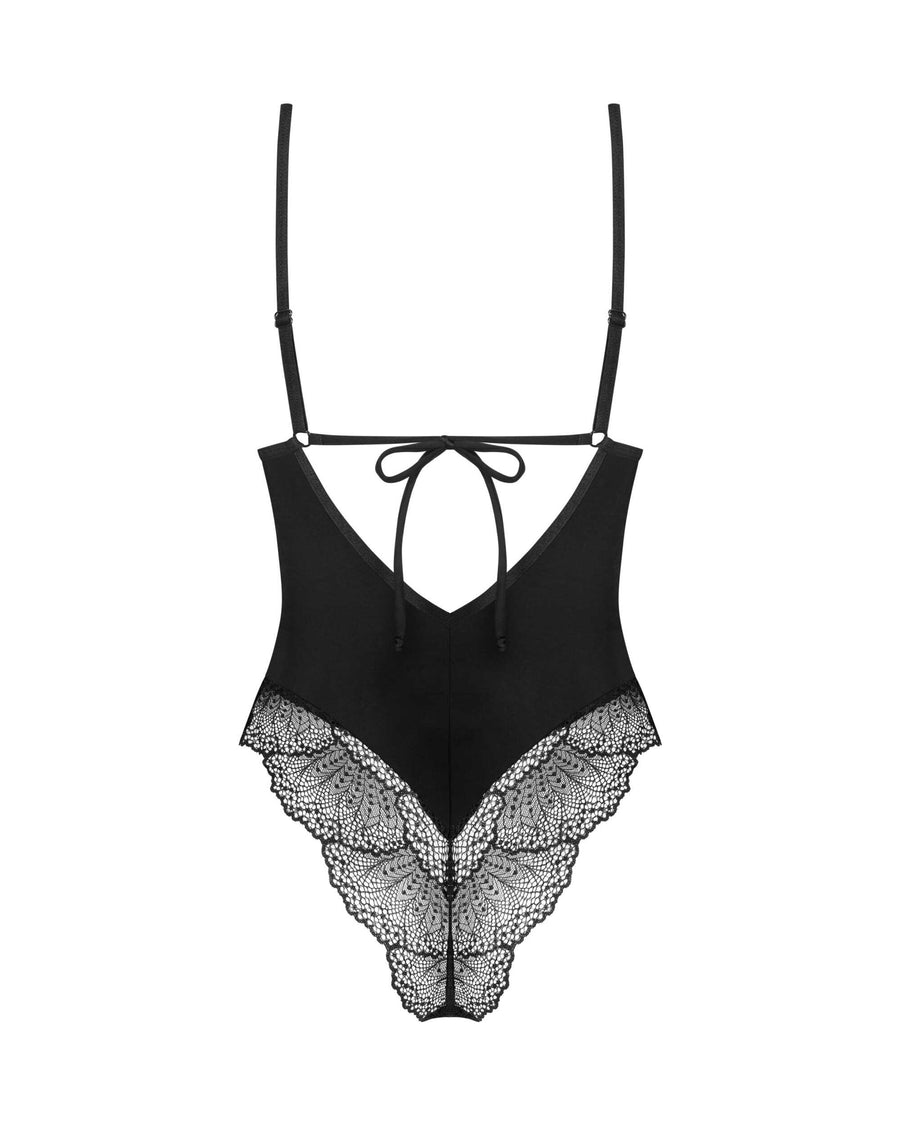 Body en dentelle à dos lacé – Noir – Lobellis – Obsessive – vue 7 | Voyage Sensuel