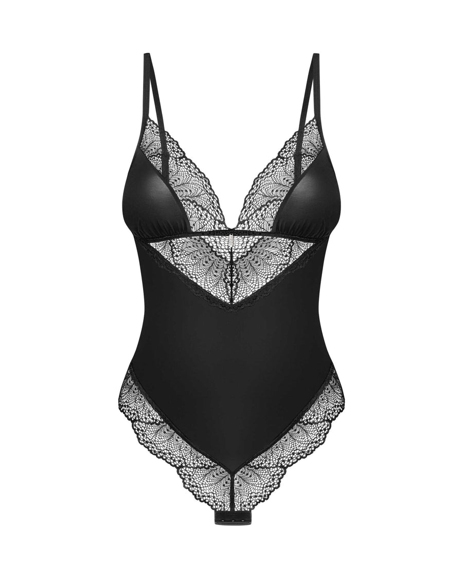 Body en dentelle à dos lacé – Noir – Lobellis – Obsessive – vue 6 | Voyage Sensuel