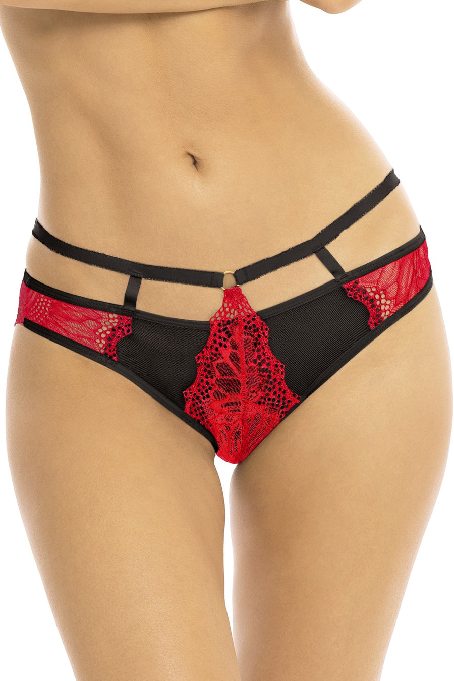 Culotte échancrée rouge et noir – René Rofé | Voyage Sensuel
