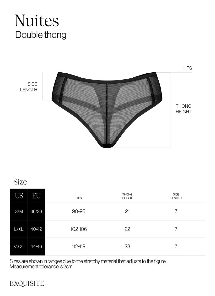 Nuites double string - Noir | Voyage Sensuel