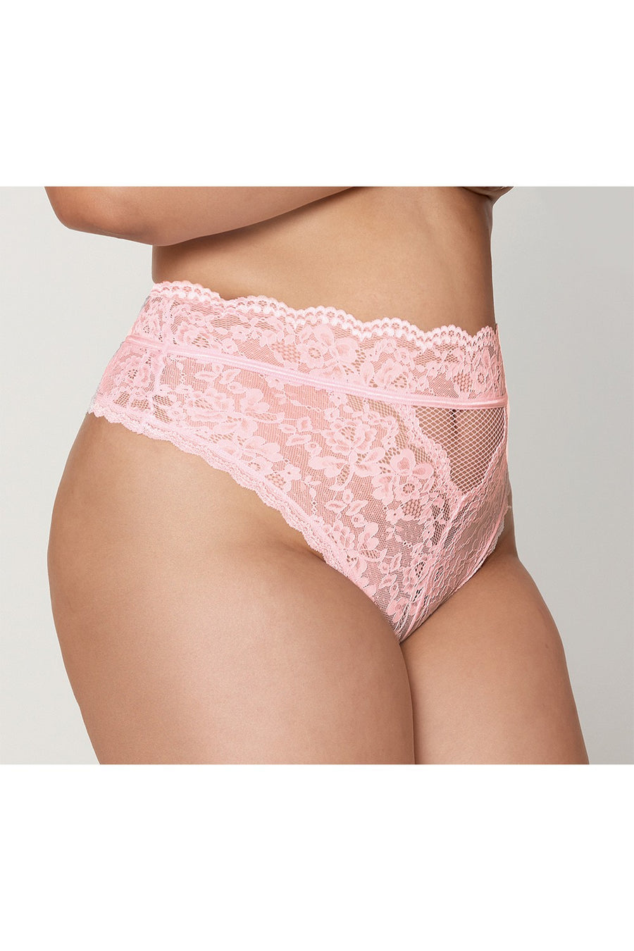 String grande taille dentelle taille haute rose – Dreamgirl | Voyage Sensuel