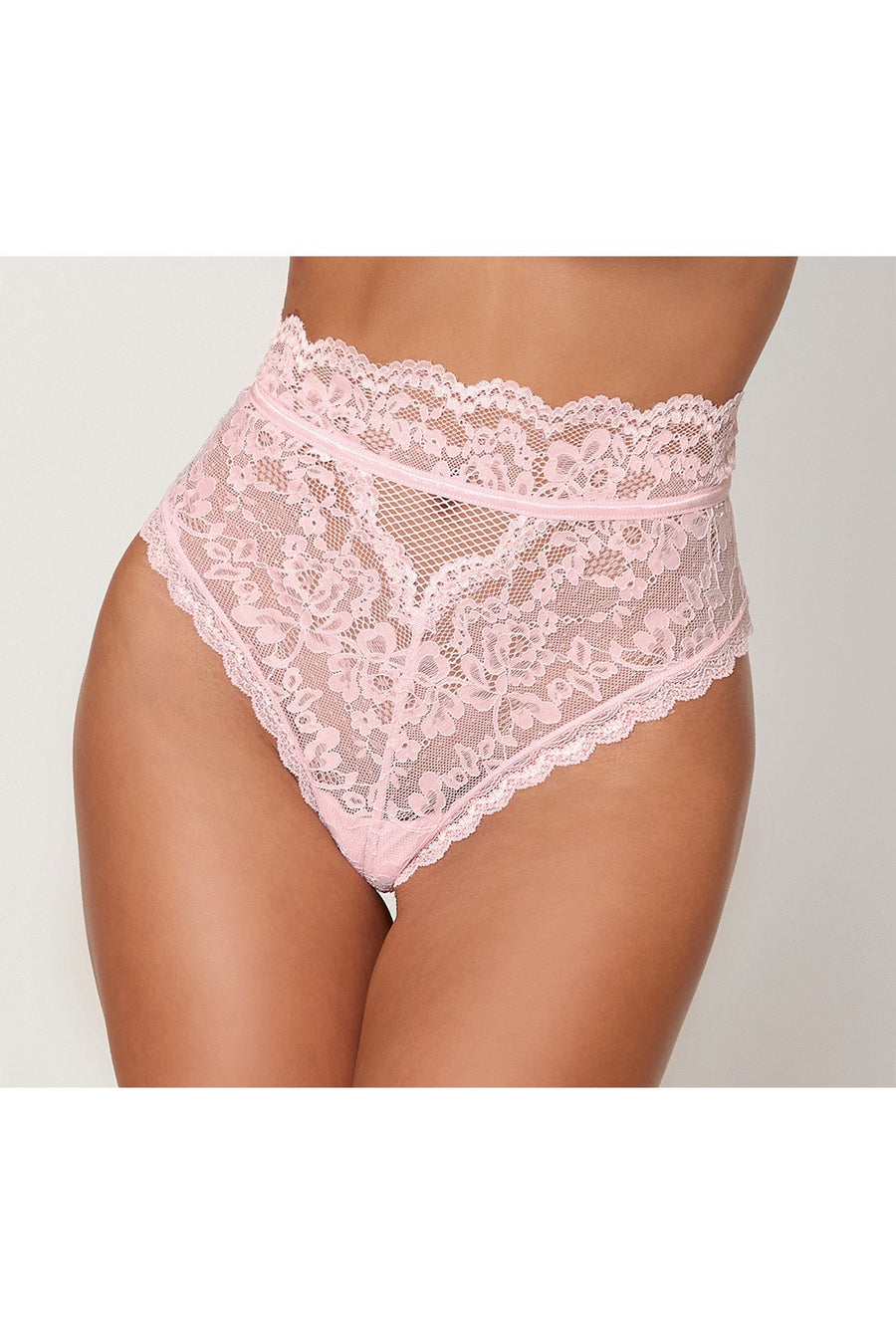 String dentelle taille haute rose – Dreamgirl | Voyage Sensuel