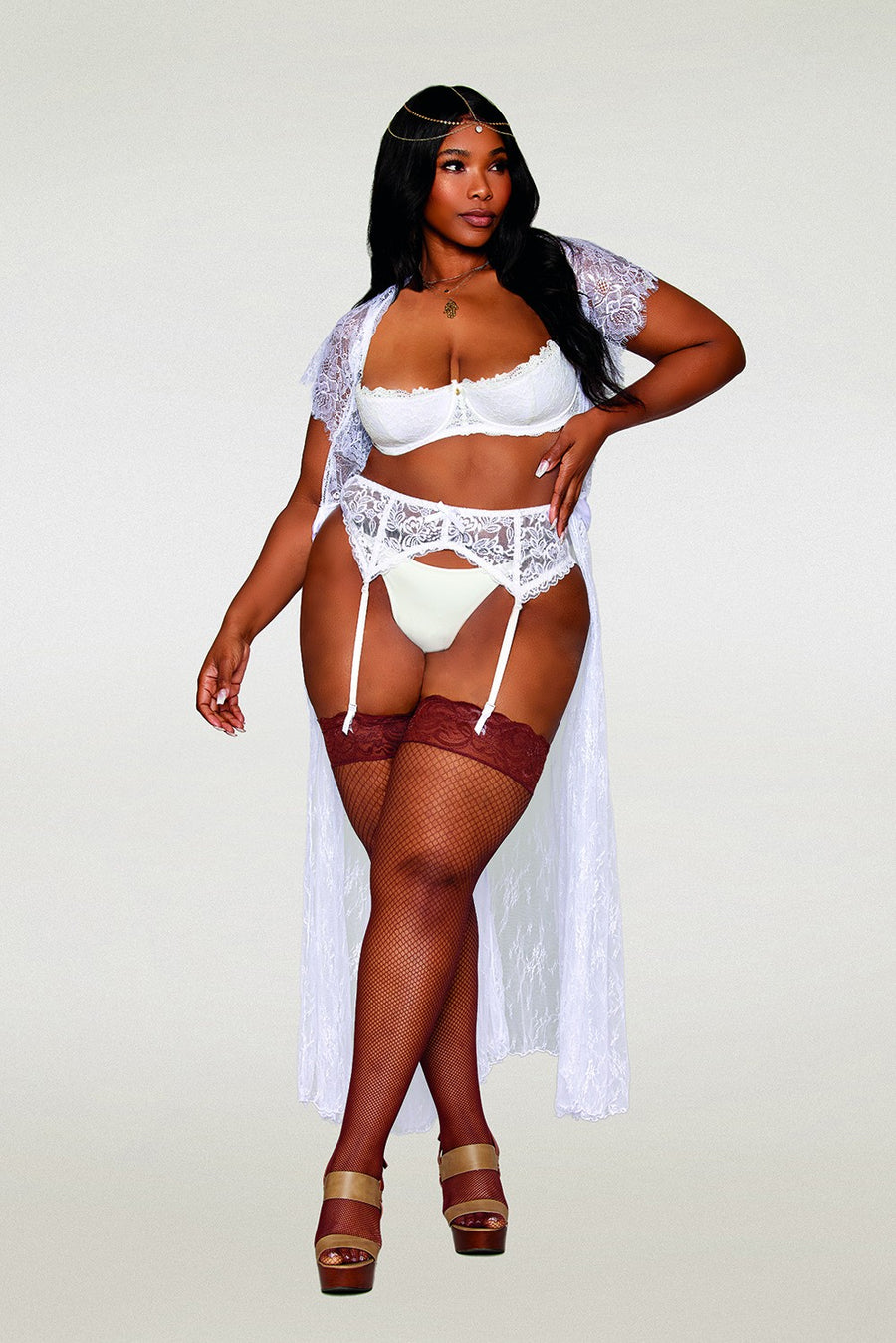 Soutien-gorge, grande taille, Demi-seins à armatures en dentelle blanche – Dreamgirl | Voyage Sensuel