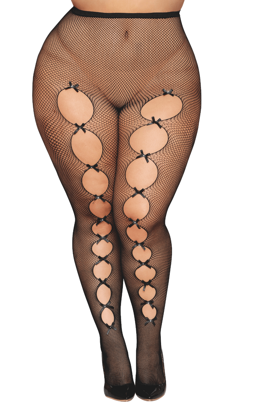 Collant fantaisie grande taille résille noir avec liseré à l'arrière – Dreamgirl | Voyage Sensuel