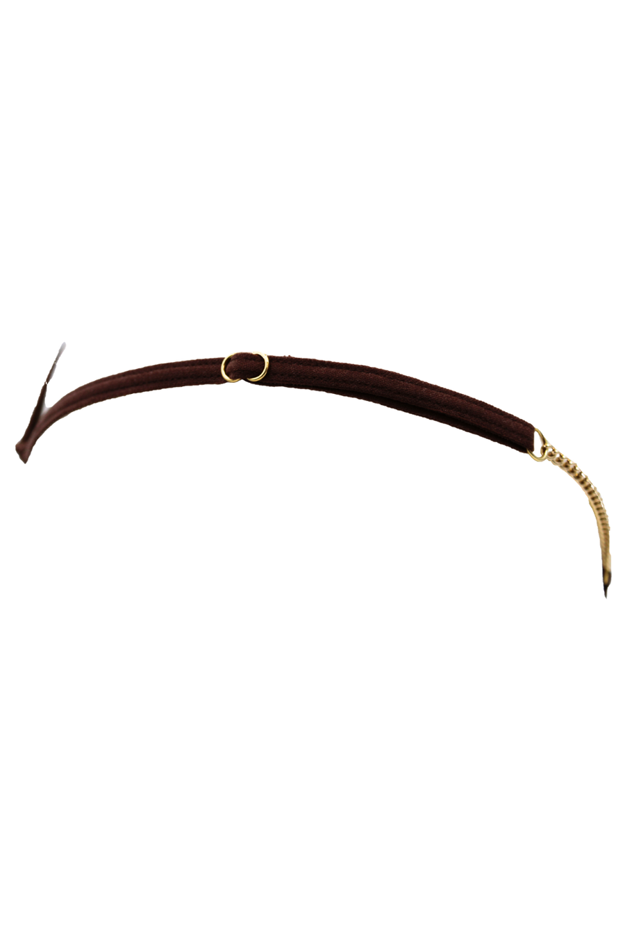 String en dentelle marron ouvert avec chaînes dorées – Be Lily Panties | Voyage Sensuel