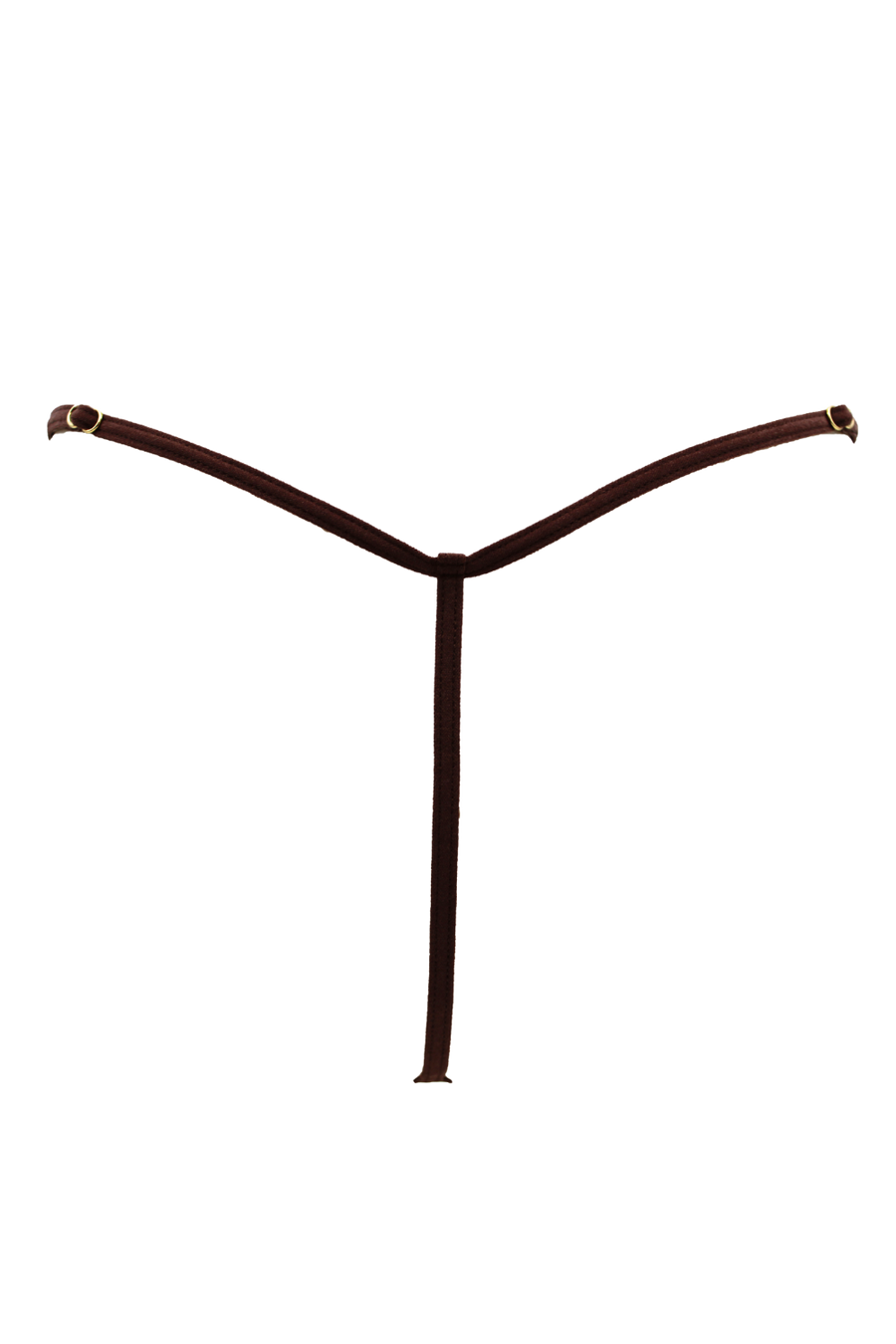 String en dentelle marron ouvert avec chaînes dorées – Be Lily Panties | Voyage Sensuel