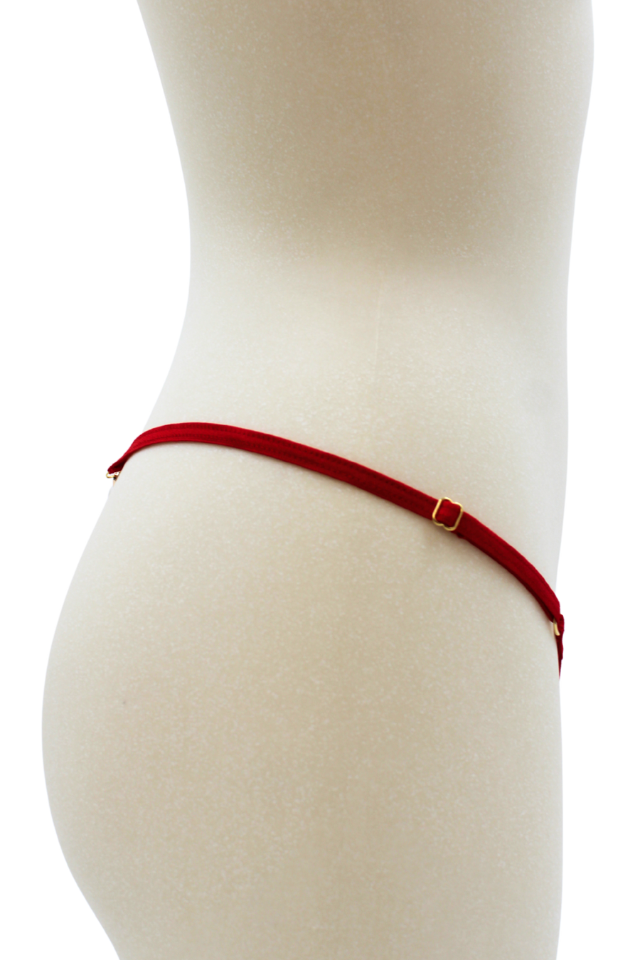 String rouge avec bijou perle & strass dorés – Be Lily Panties | Voyage Sensuel