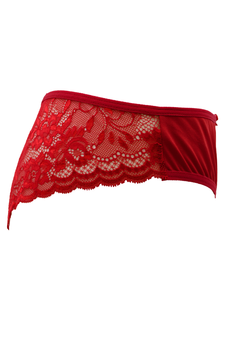 Culotte rouge en dentelle avec nœud en satin – Be Lily Panties | Voyage Sensuel