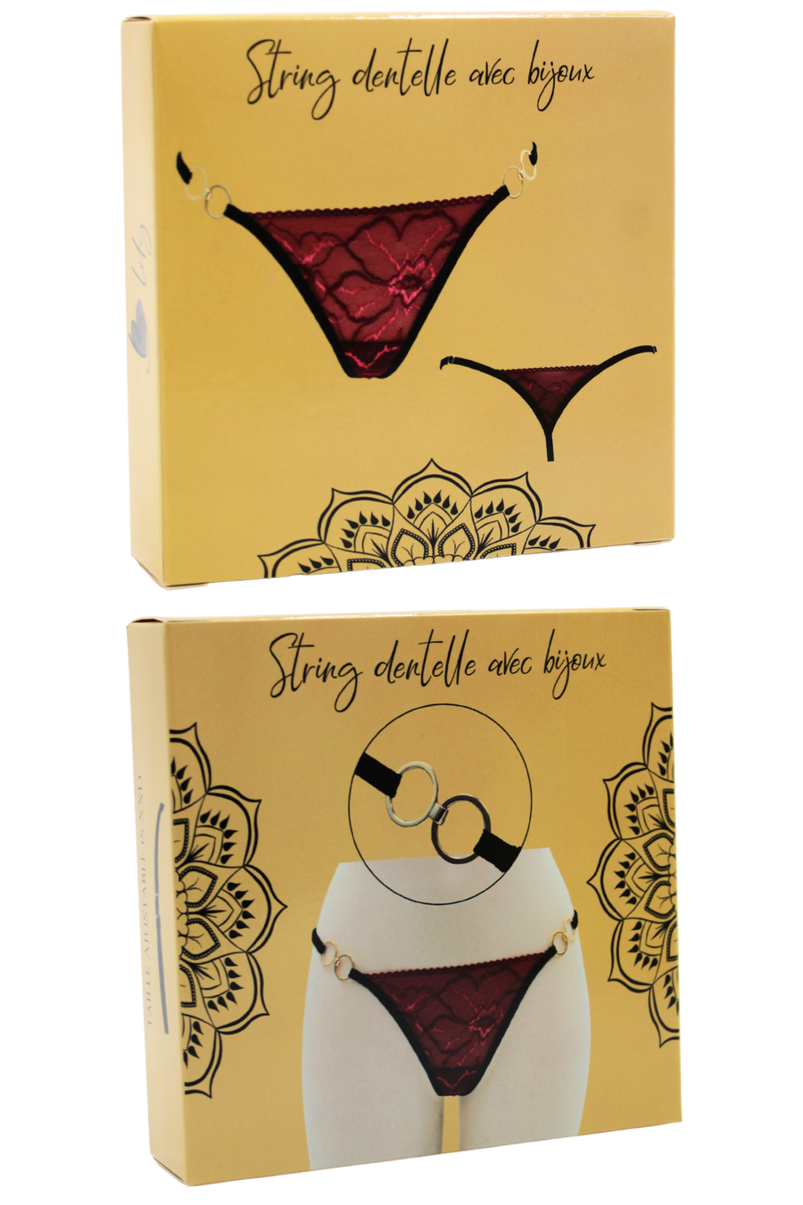 String bordeaux avec anneaux détachables – Be Lily Panties | Voyage Sensuel