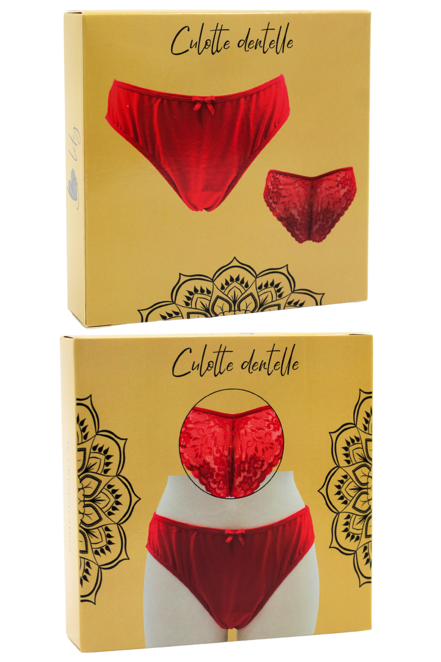 Culotte rouge en dentelle avec nœud en satin – Be Lily Panties | Voyage Sensuel
