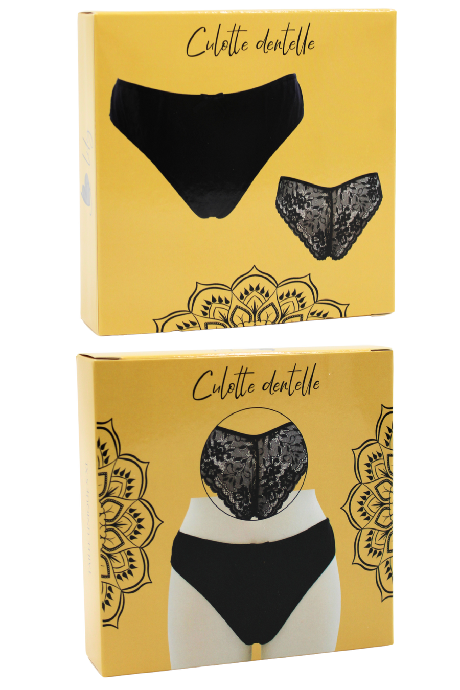 Culotte noire en dentelle avec nœud en satin – Be Lily Panties | Voyage Sensuel