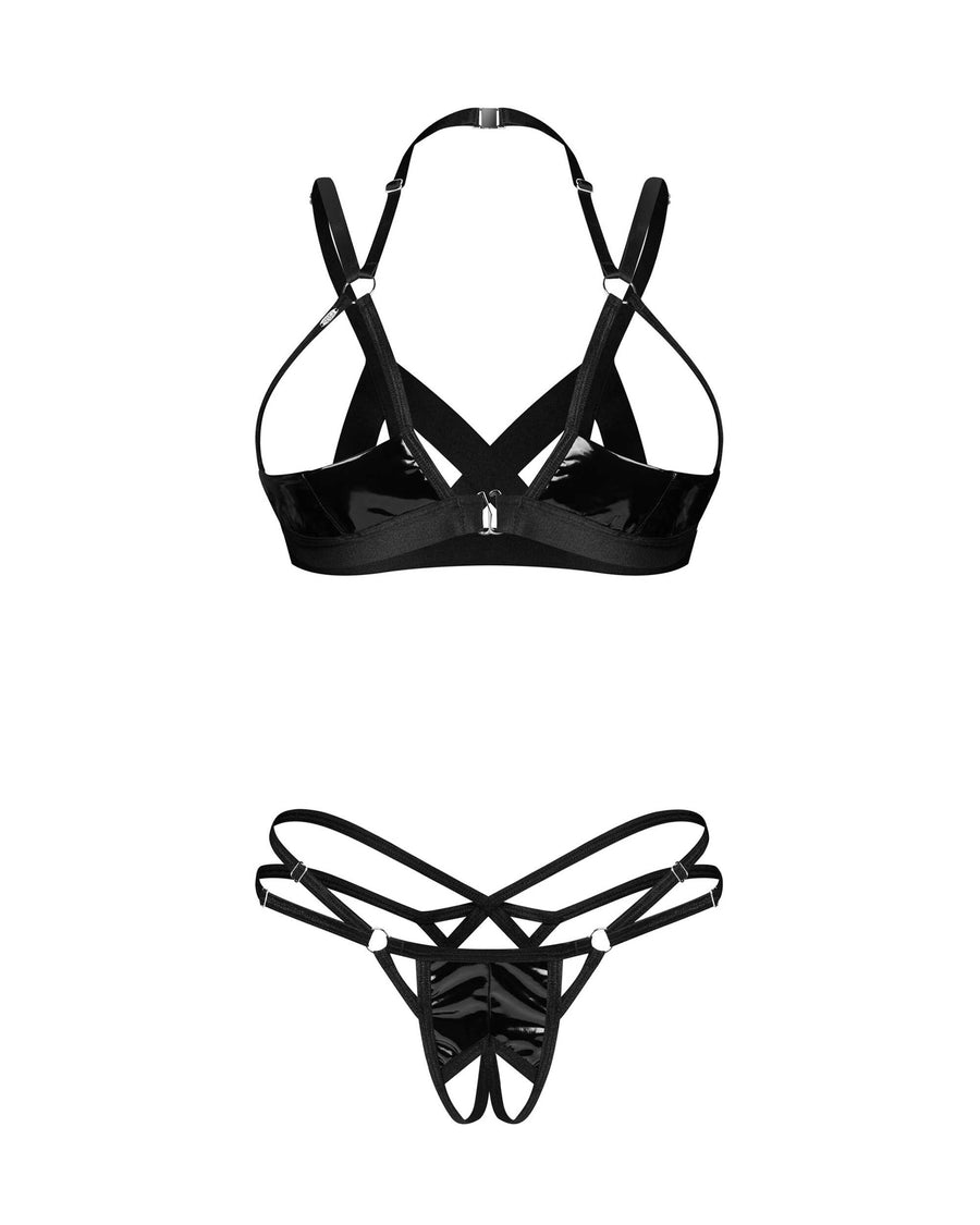 Keira Lise ensemble lingerie ouvert noir | Voyage Sensuel