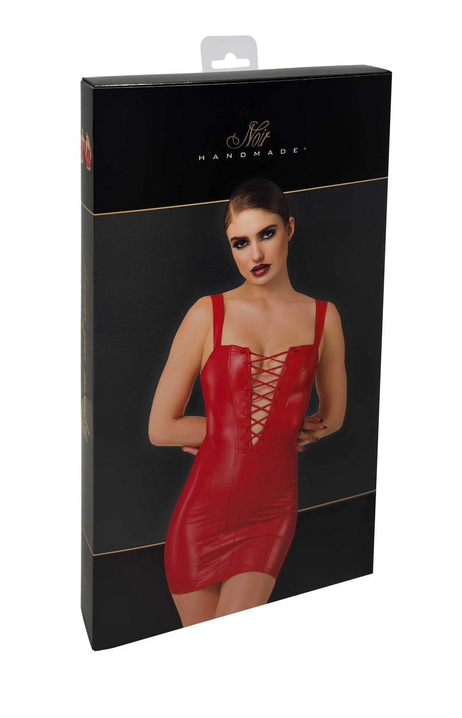 Minirobe ensorcelant en wetlook – Noir | Voyage Sensuel