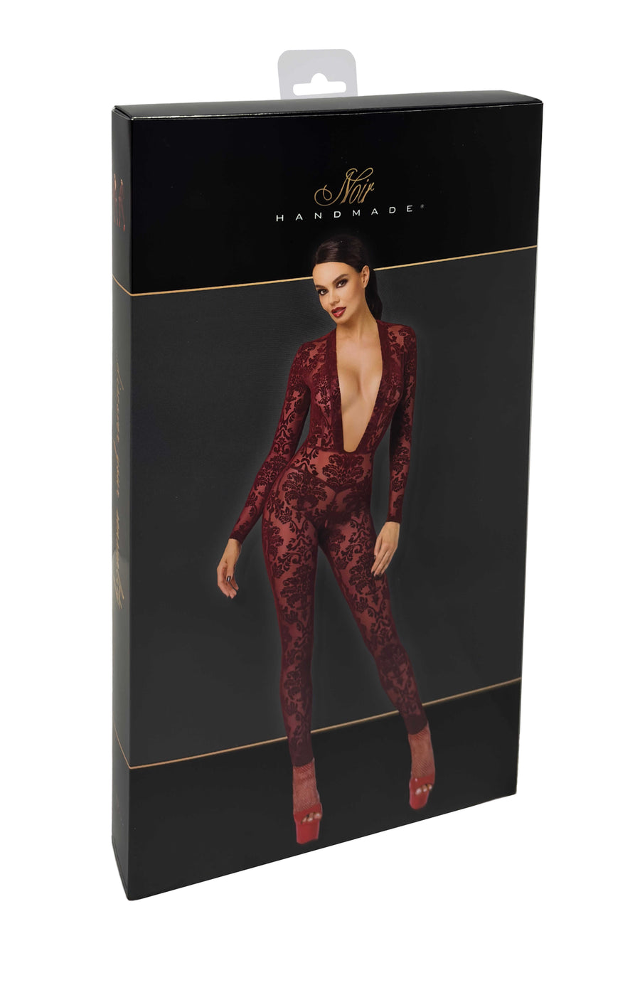 Catsuit chic en tulle transparent – Noir | Voyage Sensuel