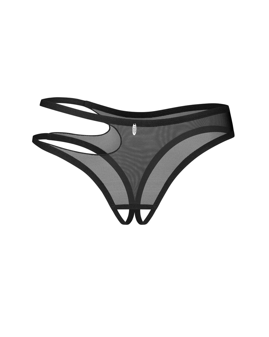 Saturis string ouvert noir | Voyage Sensuel