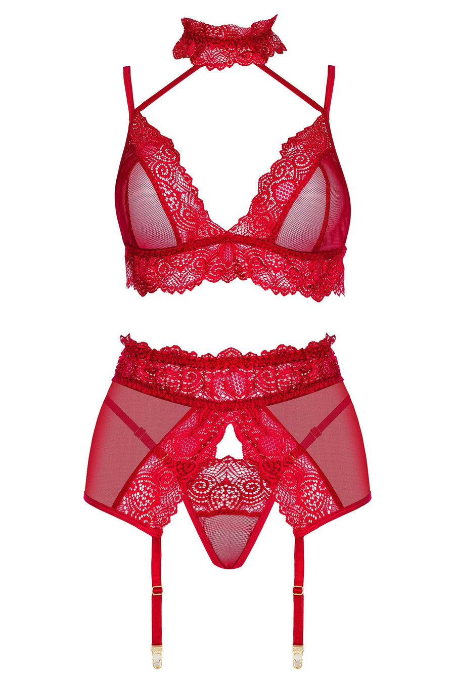 Velvet sin ensemble lingerie - Cherry | Voyage Sensuel