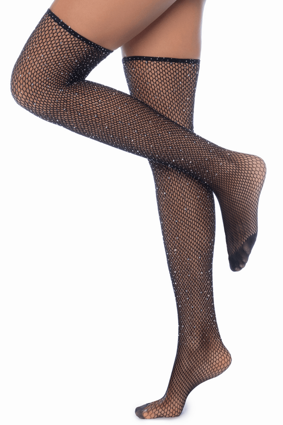 Bas résille noire avec strass | Voyage Sensuel