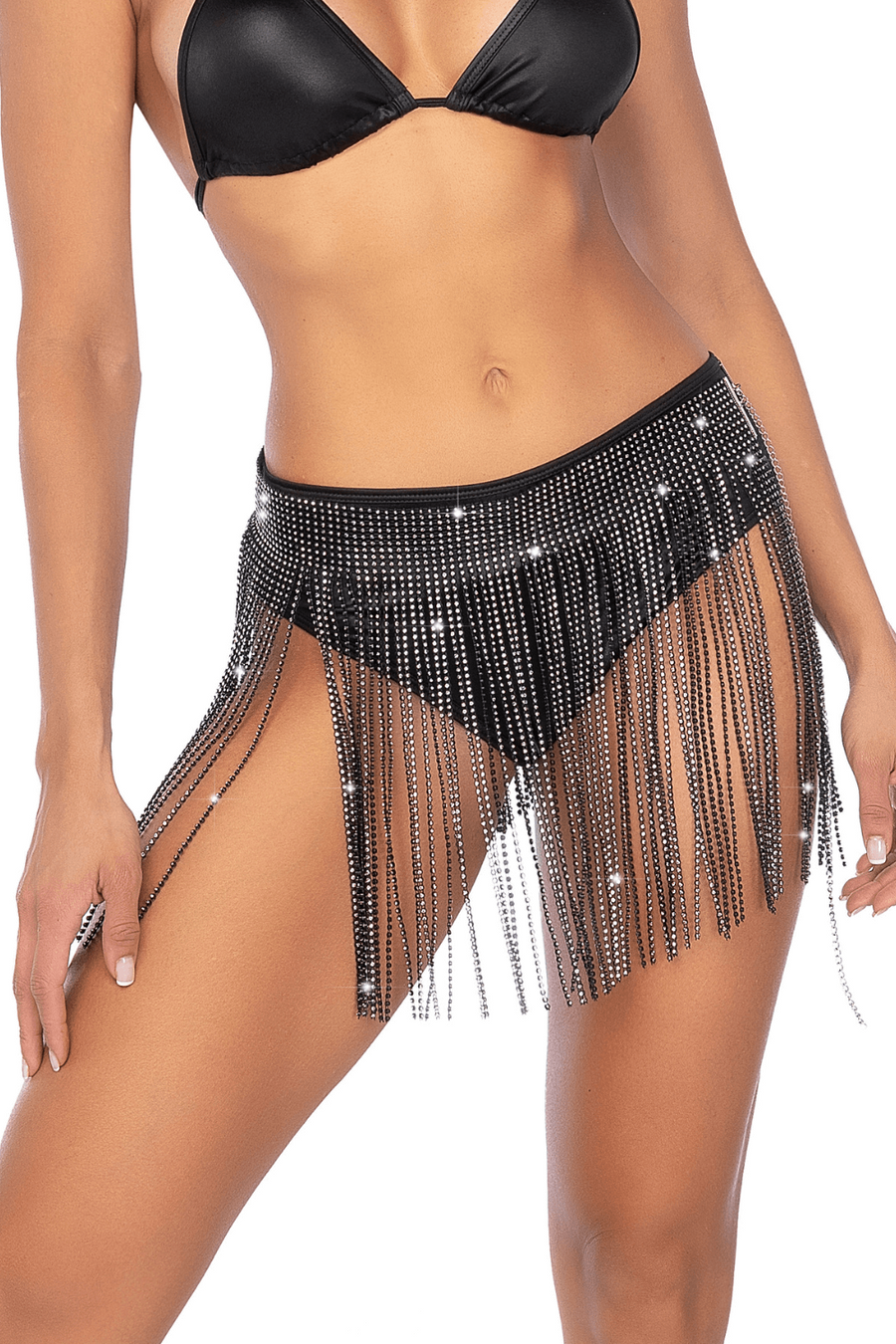 Jupe glamour à franges ornée de strass - Mapalé | Voyage Sensuel