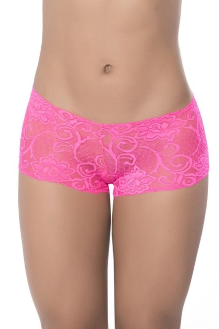 Boyshort dentelle Hot pink | Voyage Sensuel