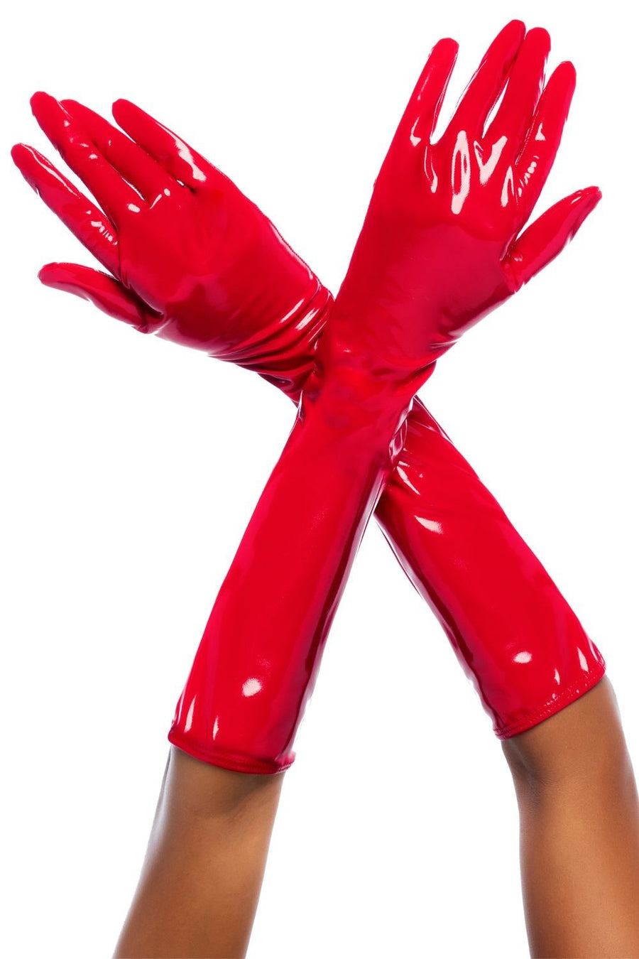 Gants en vinyle rouge | Voyage Sensuel