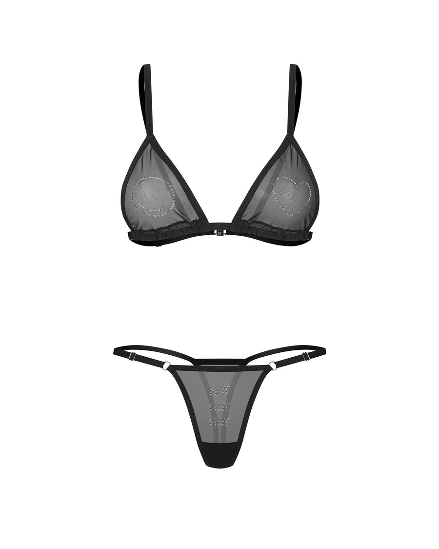 Wet Me ensemble 2 pièces - Noir | Voyage Sensuel