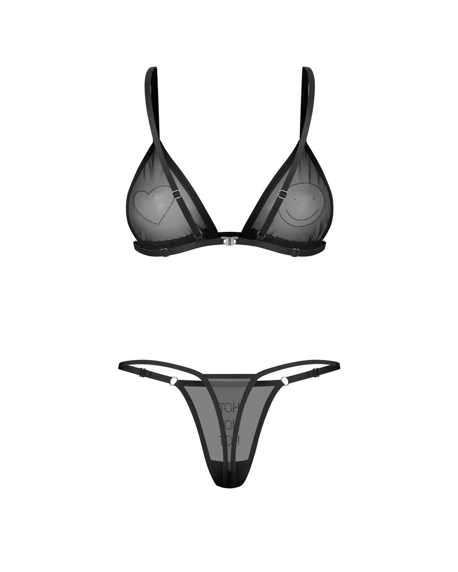 Wet Me ensemble 2 pièces - Noir | Voyage Sensuel