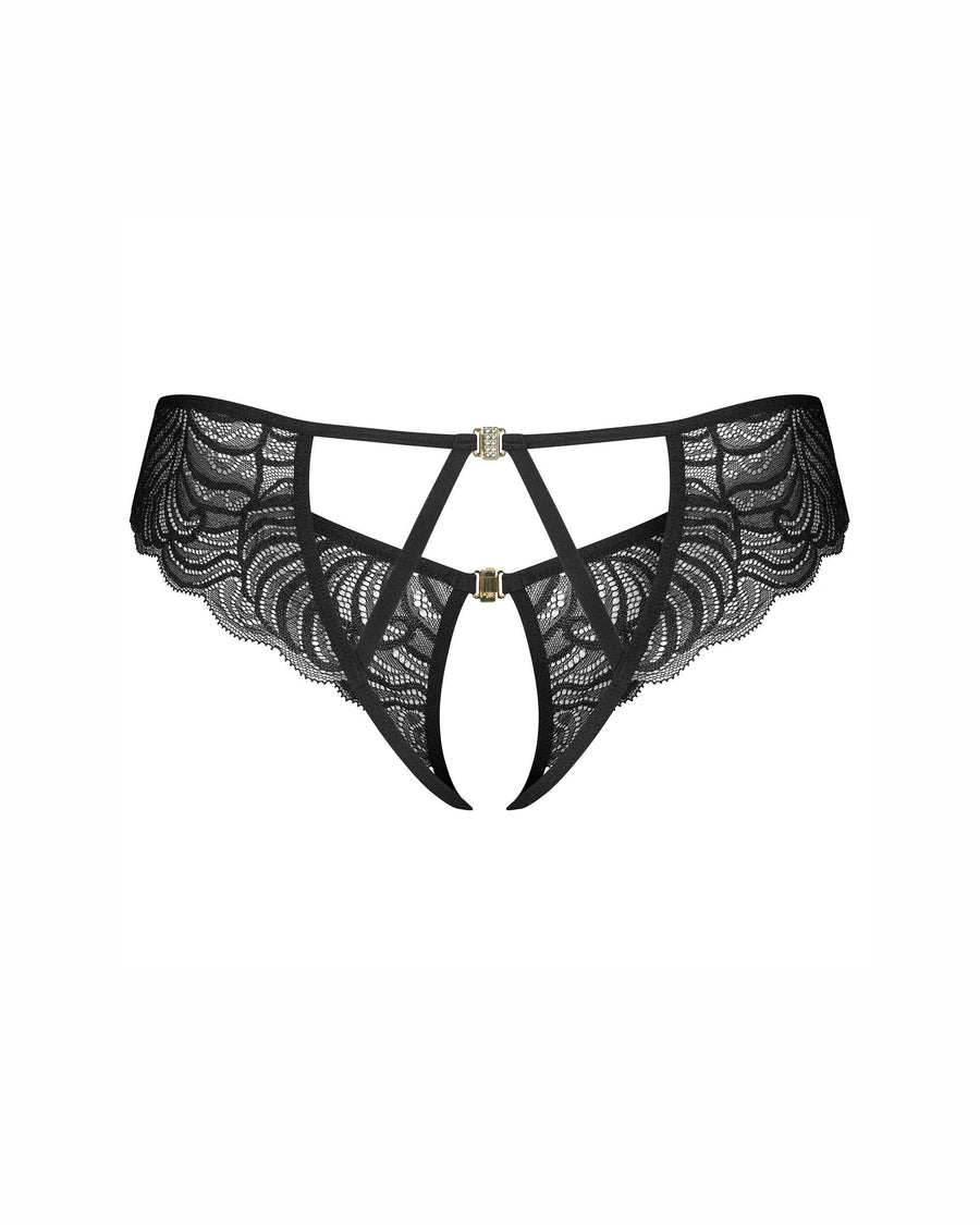Divienne string ouvert noir | Voyage Sensuel