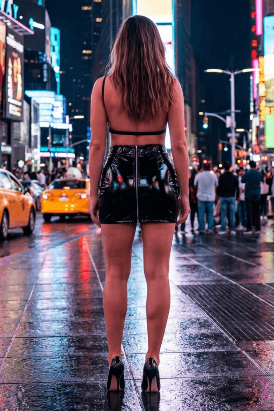 Jupe noire en simili cuir avec zip Lara – Be lily Mode | Voyage Sensuel