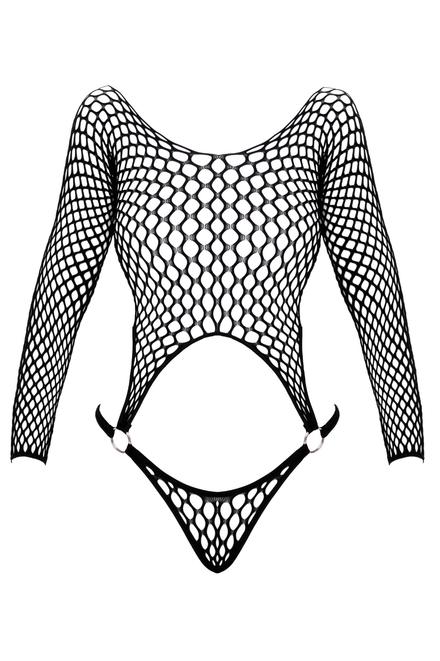 Bodystring en résille grosse maille noir Fantasy – Cotelli Lingerie | Voyage Sensuel
