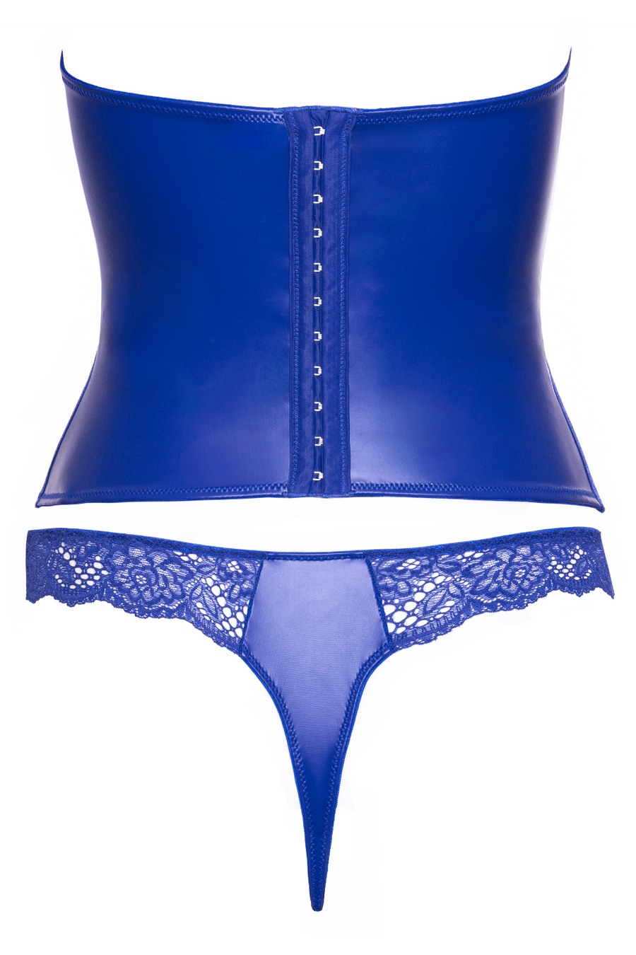 Ensemble corset bustier bleu royal avec string - Cottelli – Cotelli Lingerie | Voyage Sensuel